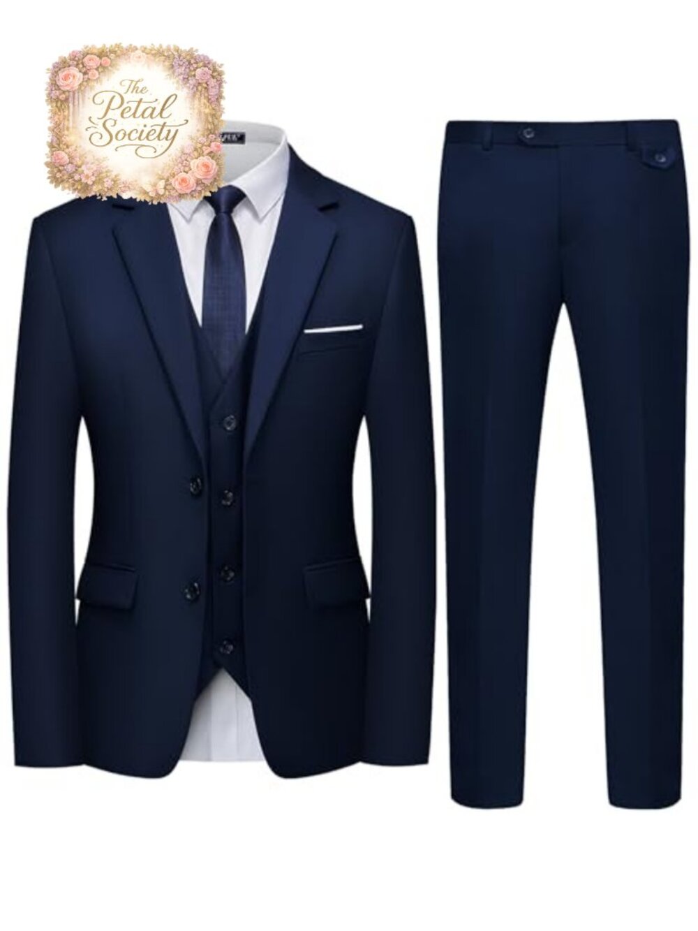 Men's Slim Fit 3 Piece Suit Set Blazer Vest Pants Tuxedo Wedding Business